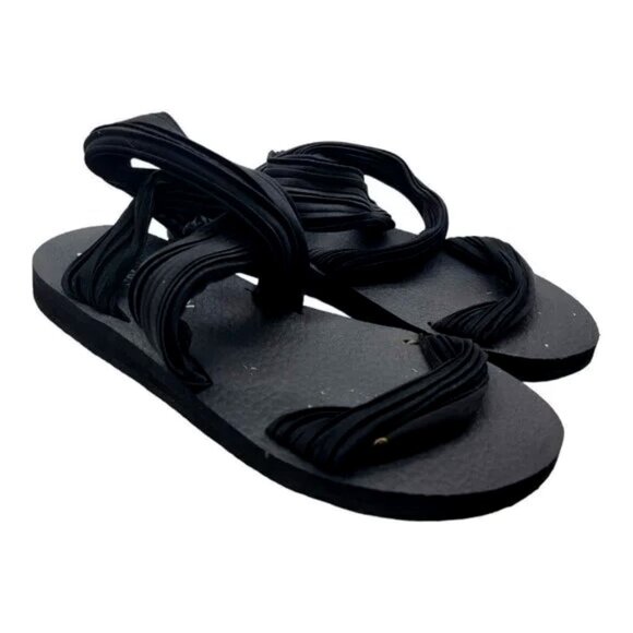 SKECHERS Shoes Womens Size 8 Black Yoga Foam Summer Sandals Beach - Picture 2 of 6